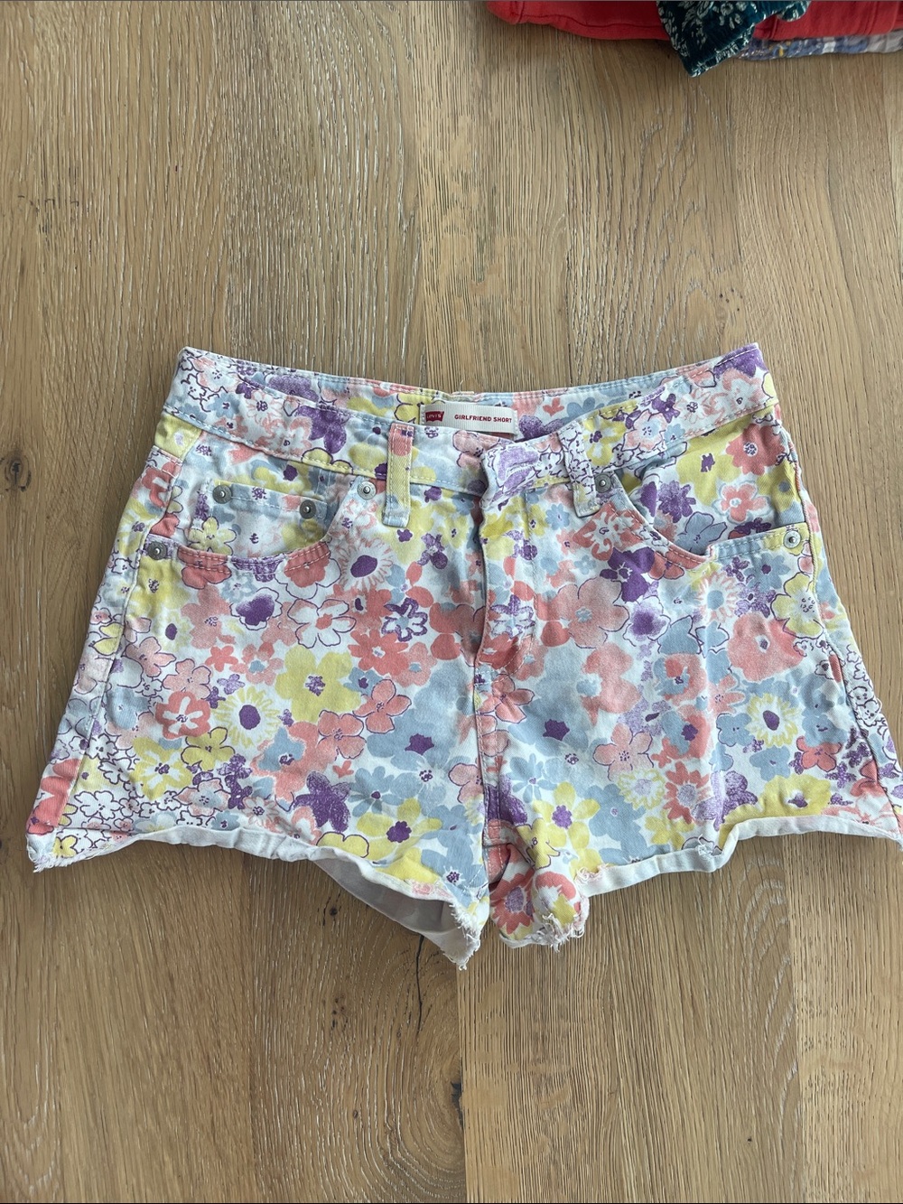 Levi's Floral Denim‎ Shorts - Pastel Multicolor